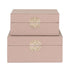 Orange & Gold Faux Leather Boxes Set of 2